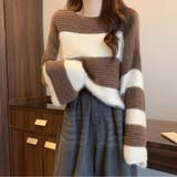 生地違いのボーダーが可愛いショート丈ニット ニット クロップド丈 | maison de LATIR | 詳細画像13