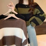 生地違いのボーダーが可愛いショート丈ニット ニット クロップド丈 | maison de LATIR | 詳細画像17