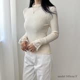 女性らしく美スタイルを引き立ててくれるハーフネックニット レースネック 袖口レー… | maison de LATIR | 詳細画像5 
