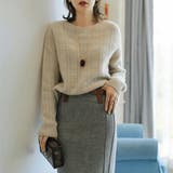 すっきりとした印象で1枚でもインナーとしても活躍するクルーネックニット トップス… | maison de LATIR | 詳細画像3 