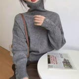 グレー | ボタンがポイントのタートルネックニット タートルネック ニット | maison de LATIR