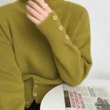 カーキ | ボタンがポイントのタートルネックニット タートルネック ニット | maison de LATIR