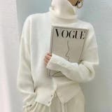 ホワイト | ボタンがポイントのタートルネックニット タートルネック ニット | maison de LATIR