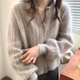 ライトグレー | レトロなゆるふわ長袖カーディガン カーディガン 長袖 | maison de LATIR