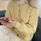 イエロー | レトロなゆるふわ長袖カーディガン カーディガン 長袖 | maison de LATIR