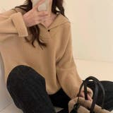 絶妙な丸みで大人可愛いポロリブニットトップス 長袖 トップス | maison de LATIR | 詳細画像4