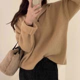 絶妙な丸みで大人可愛いポロリブニットトップス 長袖 トップス | maison de LATIR | 詳細画像5