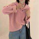 絶妙な丸みで大人可愛いポロリブニットトップス 長袖 トップス | maison de LATIR | 詳細画像6