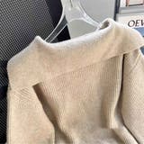 絶妙な丸みで大人可愛いポロリブニットトップス 長袖 トップス | maison de LATIR | 詳細画像15