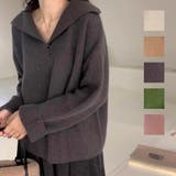 絶妙な丸みで大人可愛いポロリブニットトップス 長袖 トップス | maison de LATIR | 詳細画像1