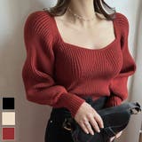 デコルテや顔まわりを美しく魅せてくれるクロップド丈プルオーバー トップス パフス… | maison de LATIR | 詳細画像1 