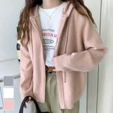 ベーシックなデザインで幅広いスタイリングにフィットするフード付きニットカーディガ… | maison de LATIR | 詳細画像1 