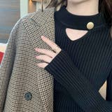 さりげない肌見せと上品さもあるデザインニット トップス プルオーバー | maison de LATIR | 詳細画像2 