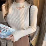 さりげない肌見せと上品さもあるデザインニット トップス プルオーバー | maison de LATIR | 詳細画像3 