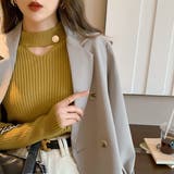 マスタード | さりげない肌見せと上品さもあるデザインニット トップス プルオーバー | maison de LATIR