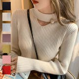 さりげない肌見せと上品さもあるデザインニット トップス プルオーバー | maison de LATIR | 詳細画像1 