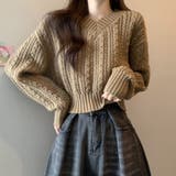 ケーブル柄 クルーネック ニット | maison de LATIR | 詳細画像4