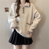 ベージュ | ふんわり心地よい大人カジュアルニット オフィス オフィスカジュアル | maison de LATIR