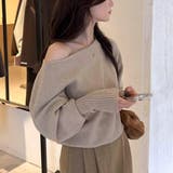 抜け感たっぷりのゆったりオフショルニット オフショルダー ニットトップス | maison de LATIR | 詳細画像7 