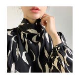 スタンドネックデザインがクールなレトロワンピース レトロプリント 大人女子 | maison de LATIR | 詳細画像3