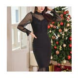 一枚で上品に決まるレースデザインタイトワンピース 透け感 パーティドレス | maison de LATIR | 詳細画像2 