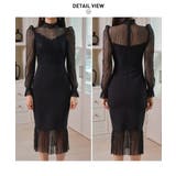 一枚で上品に決まるレースデザインタイトワンピース 透け感 パーティドレス | maison de LATIR | 詳細画像13 