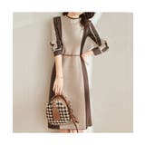 Aラインシルエットで女性らしい配色ニットワンピース 夏 夏 | maison de LATIR | 詳細画像6