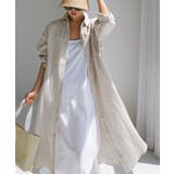 ナチュラル | 大人の余裕を感じさせるスリット入りロングシャツワンピース 前開き カジュアル | maison de LATIR