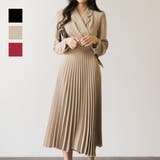 上品さときちんと感を演出するテーラード風カシュクールワンピース ロングワンピース | maison de LATIR | 詳細画像1