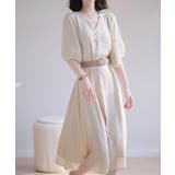 上品&フェミニンムード漂う五分袖プリーツシフォンワンピース 膝丈ワンピース | maison de LATIR | 詳細画像2