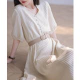 上品&フェミニンムード漂う五分袖プリーツシフォンワンピース 膝丈ワンピース | maison de LATIR | 詳細画像3