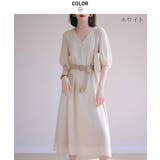 上品&フェミニンムード漂う五分袖プリーツシフォンワンピース 膝丈ワンピース | maison de LATIR | 詳細画像8