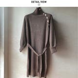 ボタン使いがレトロでキュートなハイネックニットワンピース ロング丈 マキシ丈 | maison de LATIR | 詳細画像7