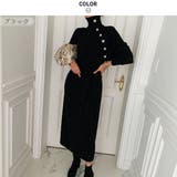ボタン使いがレトロでキュートなハイネックニットワンピース ロング丈 マキシ丈 | maison de LATIR | 詳細画像15