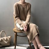 ふんわり感がシーズンムードを高めるモヘア風Vネックニットワンピース 長袖 ミドル丈 | maison de LATIR | 詳細画像6