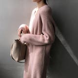 ふんわり感がシーズンムードを高めるモヘア風Vネックニットワンピース 長袖 ミドル丈 | maison de LATIR | 詳細画像8