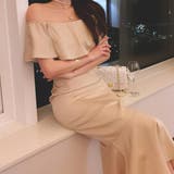 美デコルテを魅力的にオフショルフレアワンピース ロング ハイウェスト | maison de LATIR | 詳細画像3 