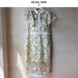 華奢見え抜群！可憐なフリルスリーブレースワンピース ベージュ フラワーモチーフ刺繍 | maison de LATIR | 詳細画像6 