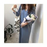 ゆったり着られるVネックニットワンピース シンプル ルーズシルエット | maison de LATIR | 詳細画像2