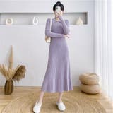 一枚で上品コーデを楽しめる襟付きワイドリブニットワンピース 大人 ロングワンピース | maison de LATIR | 詳細画像5 