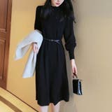女性らしさを引き出すベルト付きのボリュームスリーブニットワンピース 長袖 | maison de LATIR | 詳細画像2