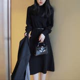 女性らしさを引き出すベルト付きのボリュームスリーブニットワンピース 長袖 | maison de LATIR | 詳細画像3