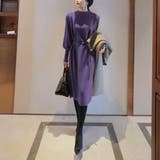 女性らしさを引き出すベルト付きのボリュームスリーブニットワンピース 長袖 | maison de LATIR | 詳細画像4