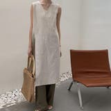 ベージュ | Vネックサマーワンピース ノースリーブワンピース タンク | maison de LATIR