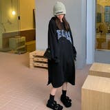 ブラック | 大人カジュアルオーバーサイズパーカーワンピース カジュアル ワンピース | maison de LATIR