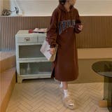ブラウン | 大人カジュアルオーバーサイズパーカーワンピース カジュアル ワンピース | maison de LATIR
