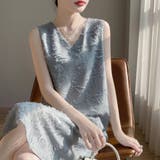 夏のおしゃれを楽しめるノースリーブシャギーワンピース 袖なし ミモレ丈 | maison de LATIR | 詳細画像7