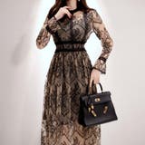軽やかなレースシアーワンピース長袖 ワンピース クルーネック | maison de LATIR | 詳細画像3