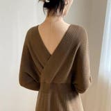 ボディラインにキレイにフィットするカシュクールニットワンピース ウェストシェイプ | maison de LATIR | 詳細画像14
