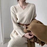 ベージュ | シンプルでコーディネートが簡単に完成するワンピース ドレス エレガント | maison de LATIR